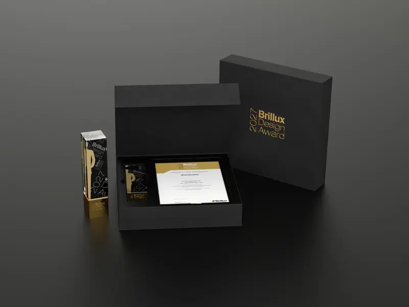 Brillux Design Award in einer schwarzen Schachtel