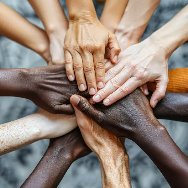 Mehrere Hände übereinander