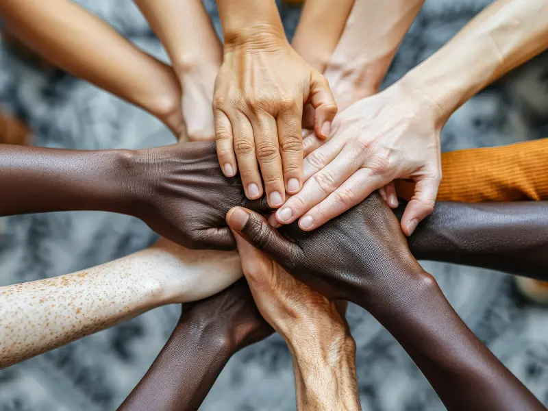 Mehrere Hände übereinander