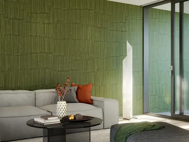 Eine Wand mit der Kreativtechnik Bamboo