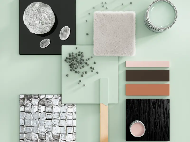 Essbereich mit Wand in Neo Mint