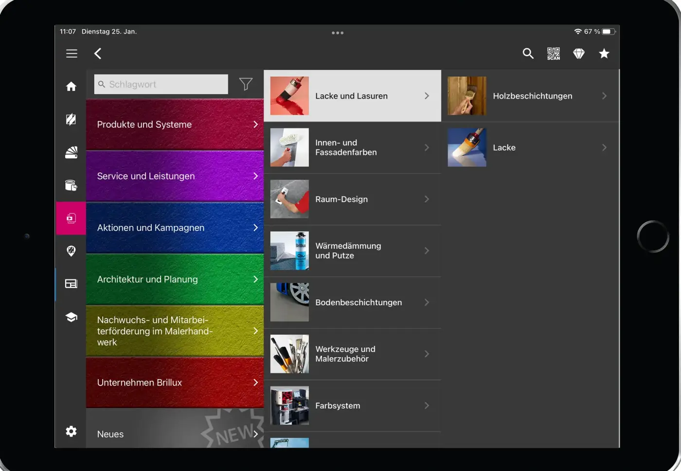 Tablet Brillux App Mediathek