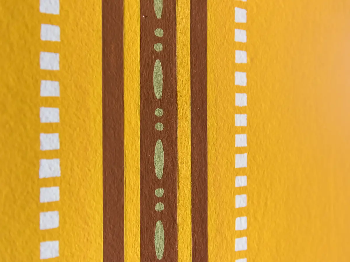 eine bunte Wand mit Ornamenten