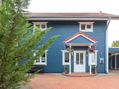 Haus Holz blau