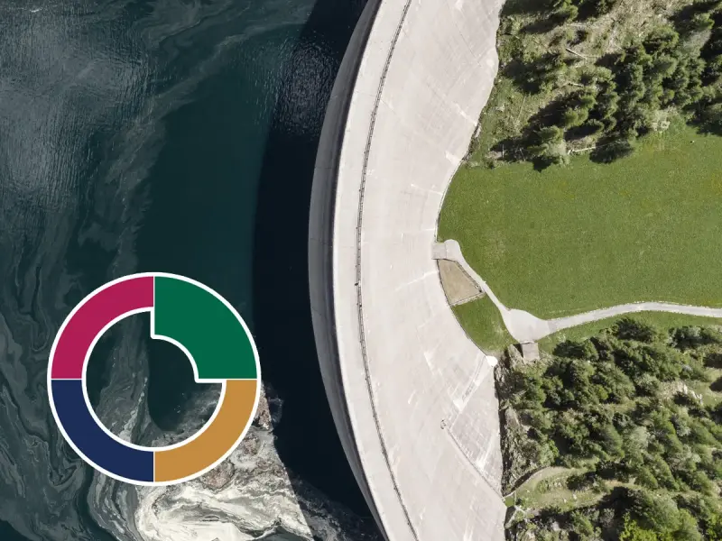Eine Birds Eye View von einem Staudamm