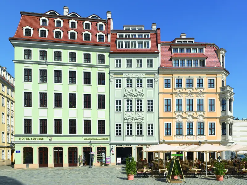 Bunte Fassaden von vorne