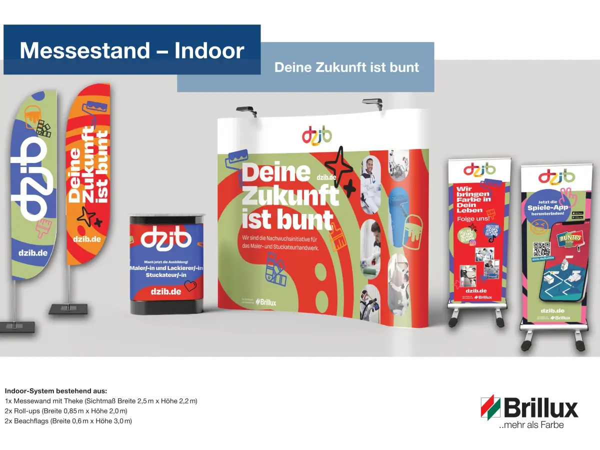 Ansicht aller Werbemittel für Indoor Messestände