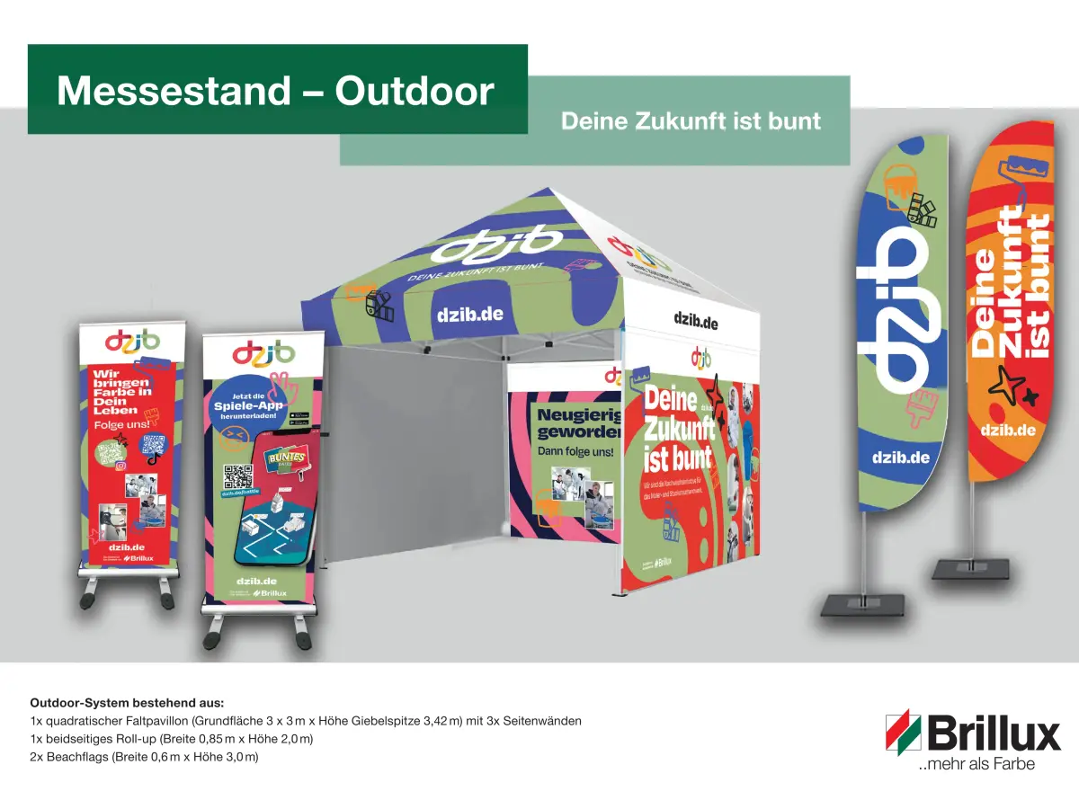 Ansicht aller Werbemittel für Outdoor Messestände