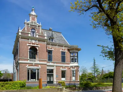 Alte Stadtvilla mit einem Baum 