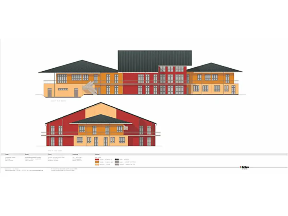 Eine Illustration der Fassade einer Schule