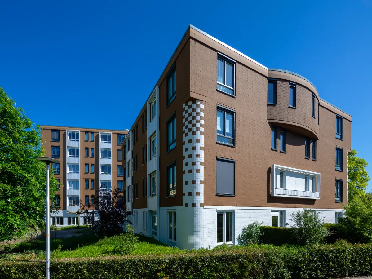 Runde Ecke eines Wohnkomplexes