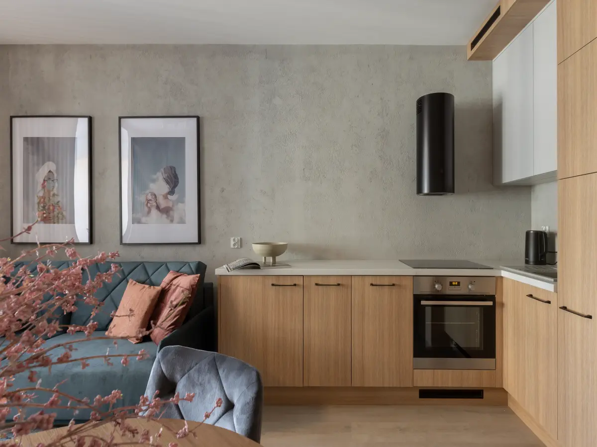 Moderne Holz Küche im Wohnraum