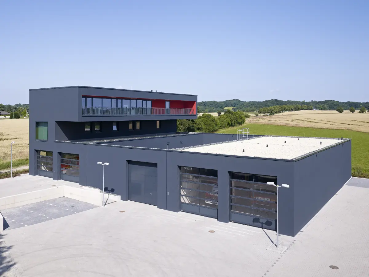 Gebäude Feuerwehrwache Vogelperspektive