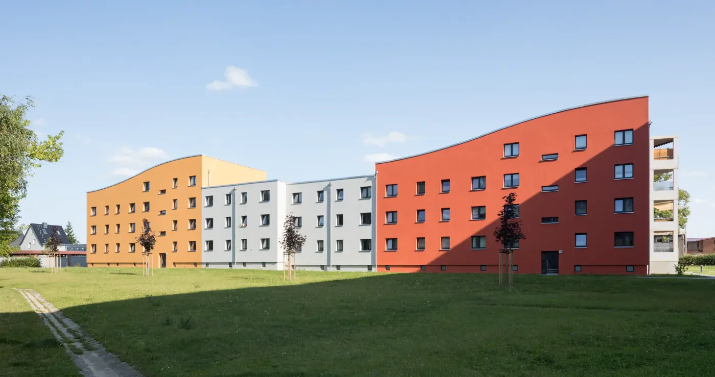 Hochhäuser Komplex bunt