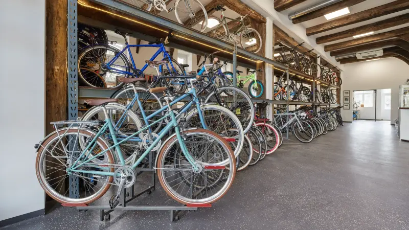 Interieur eines Fahrradladens