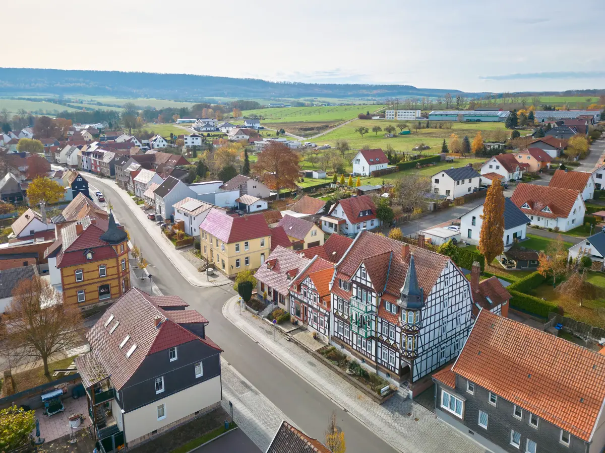Drohnenaufnahme vom Ort Niederorschel