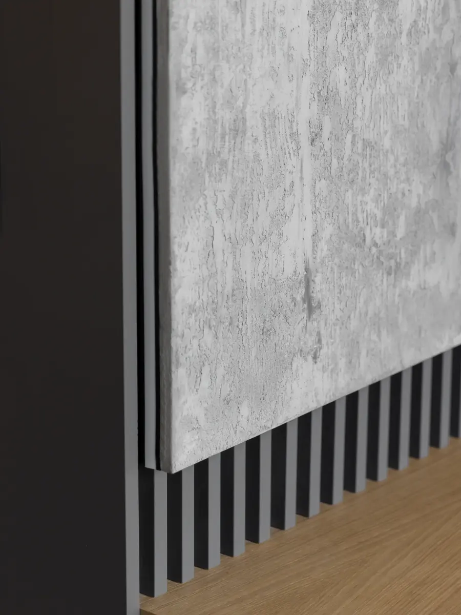 Detailaufnahme der grauen Struktur einer Wand