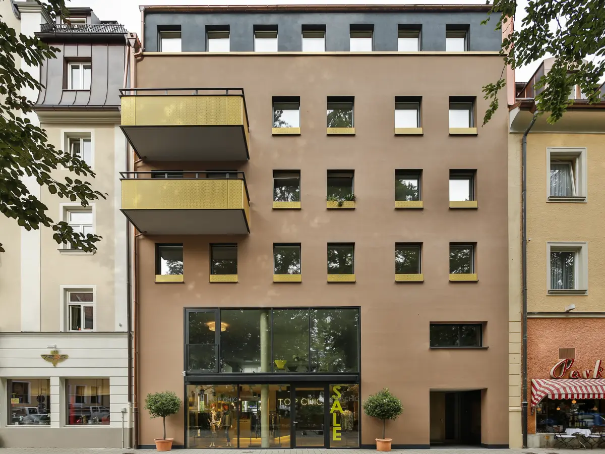 Frontale Ansicht des Hauses in der Gapstraße in Traunstein. 