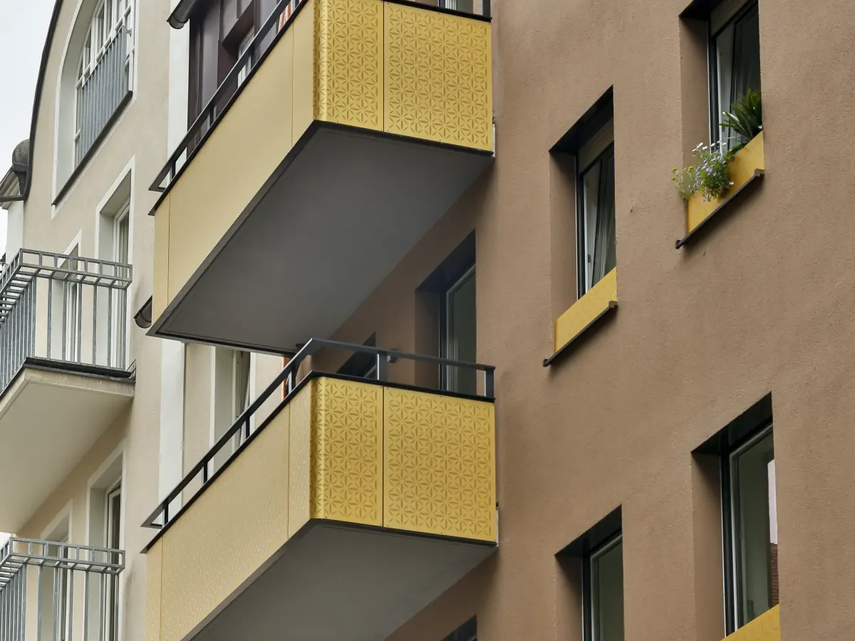 Balkone des Hauses in der Gapstraße in Traunstein. 