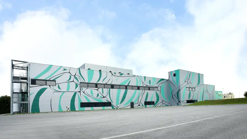 Gesamtansicht der Wurstfabrik in Wien. 