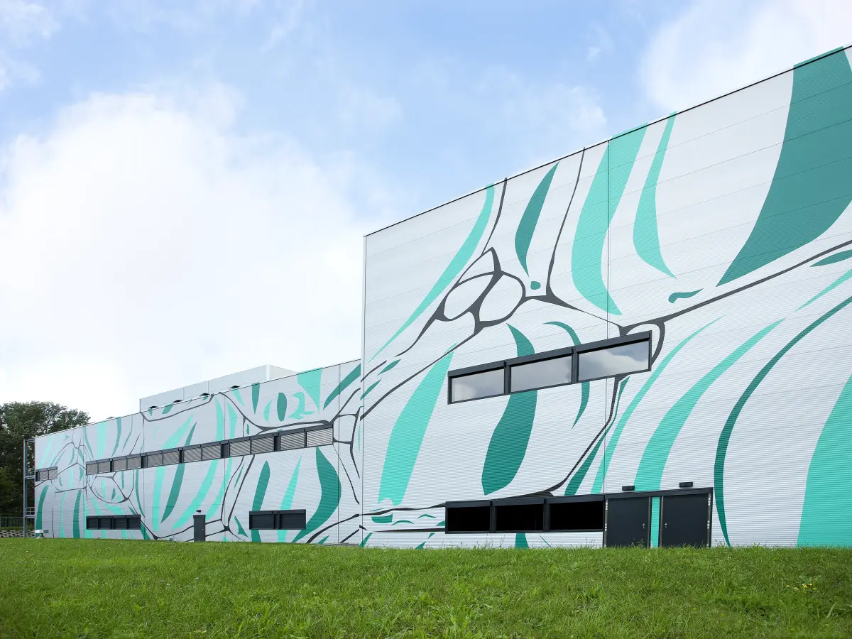 Rückansicht der Wurstfabrik in Wien. 