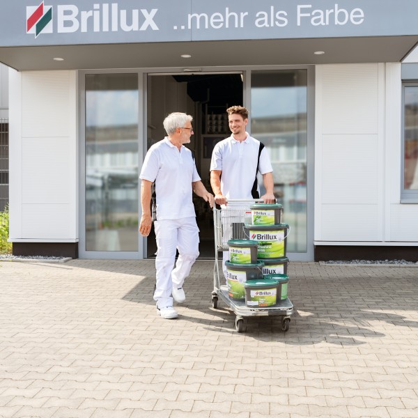 Zwei Personen mit Einkaufswagen