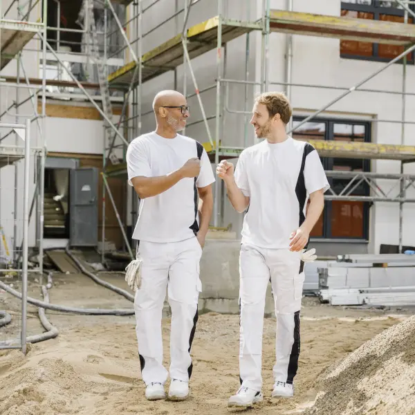 zwei Männer auf einer Baustelle