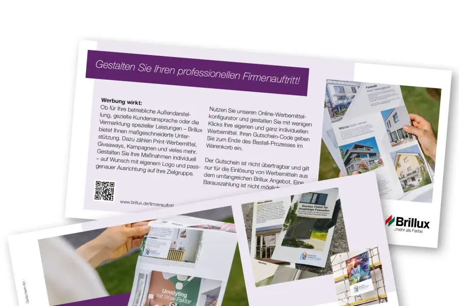 Gutscheine für Ihre Brillux Marketingmaßnahmen