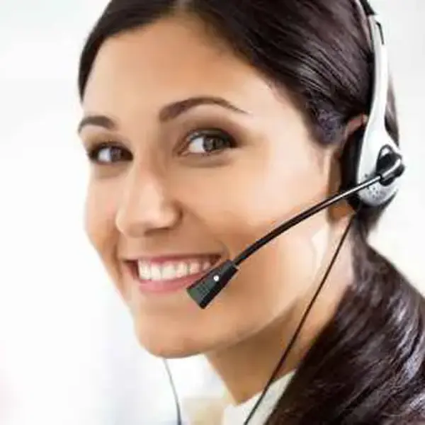 Frau mit Headset