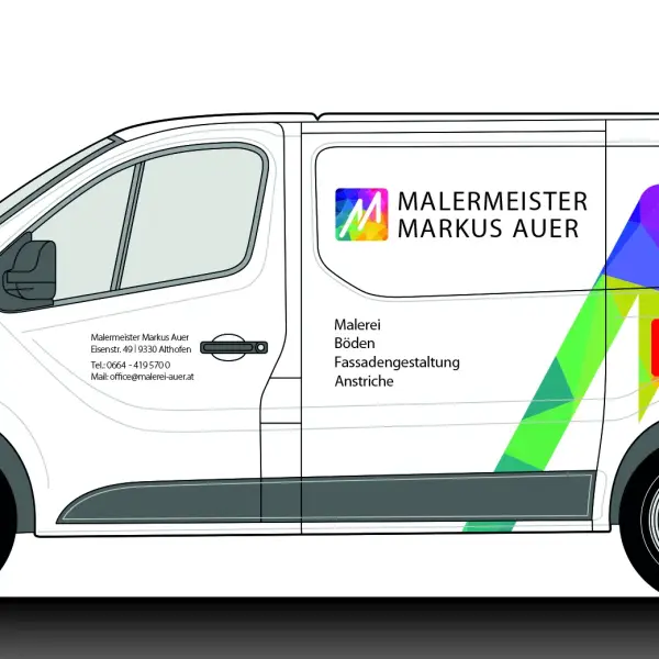 Firmenauto mit Beschriftung