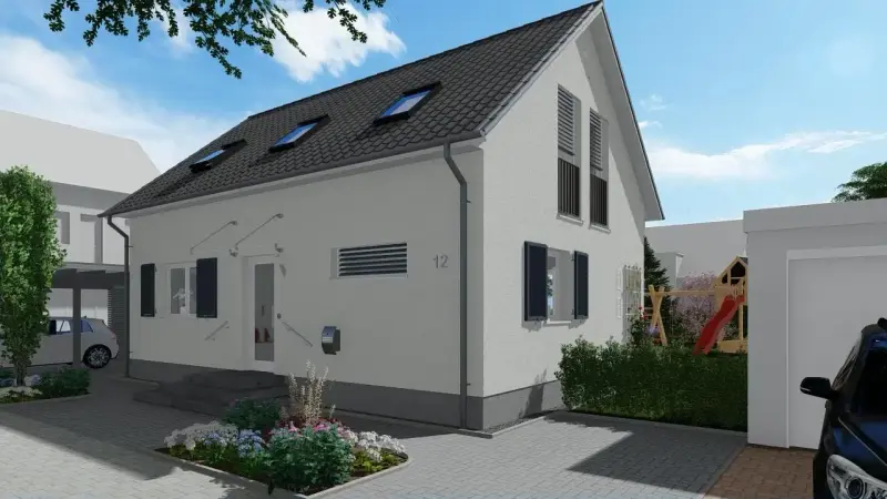 ein Haus mit einer weißen Fassade