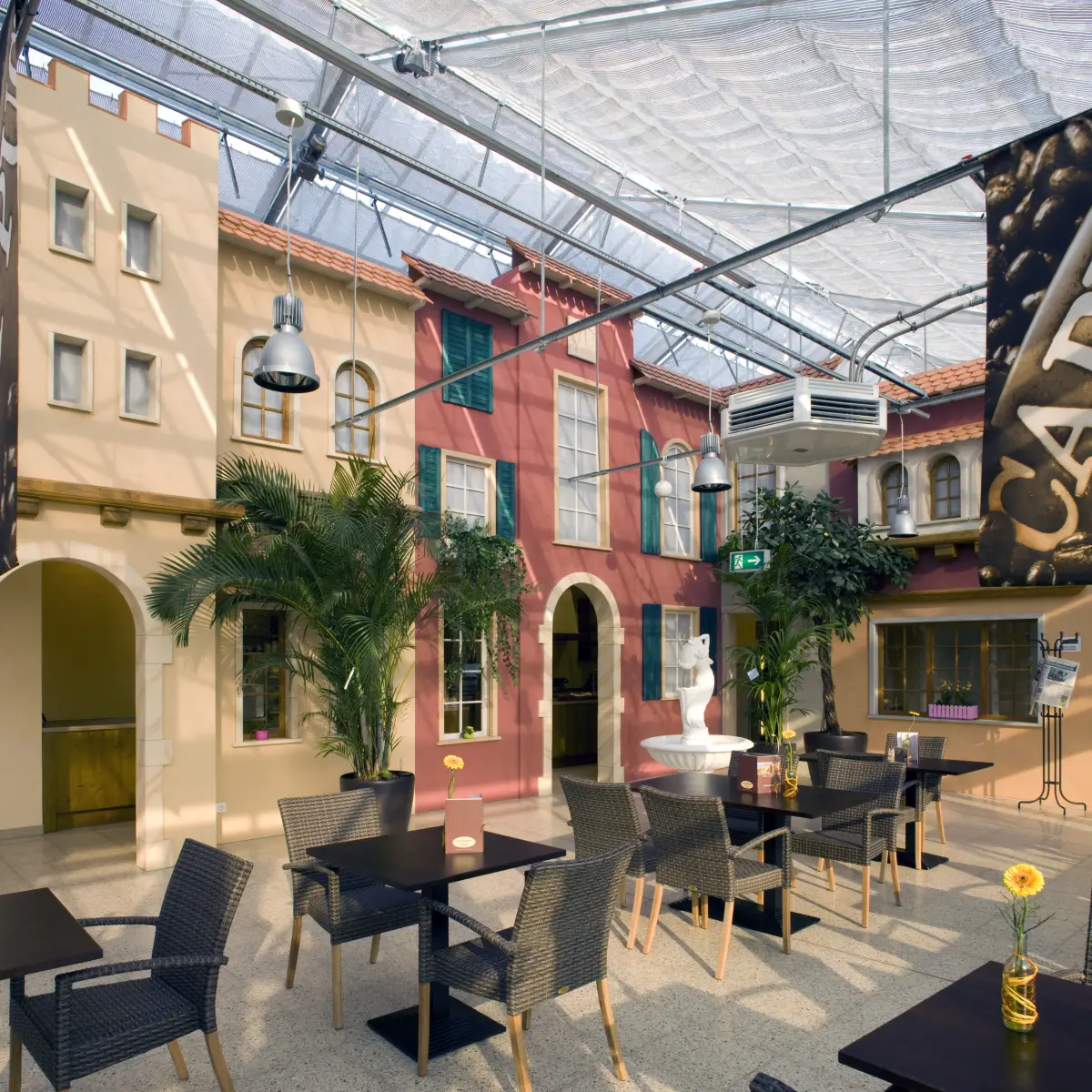 italienische Gebäude als Atrappen