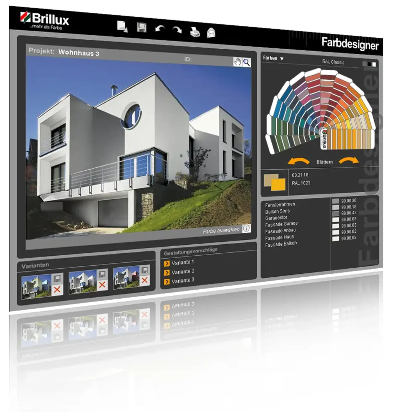 Eine Ansicht des Brillux Farbdesigners