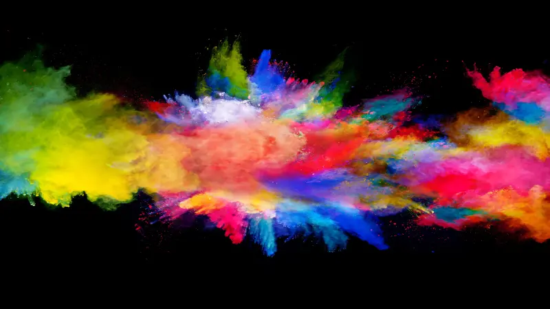 eine Visualisierung von Farbspritzern in verschiedenen Farben
