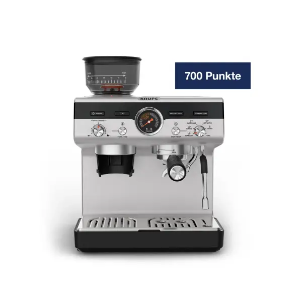 Krups Espresso-Siebträgermaschine Precision+ XP804T in Silber