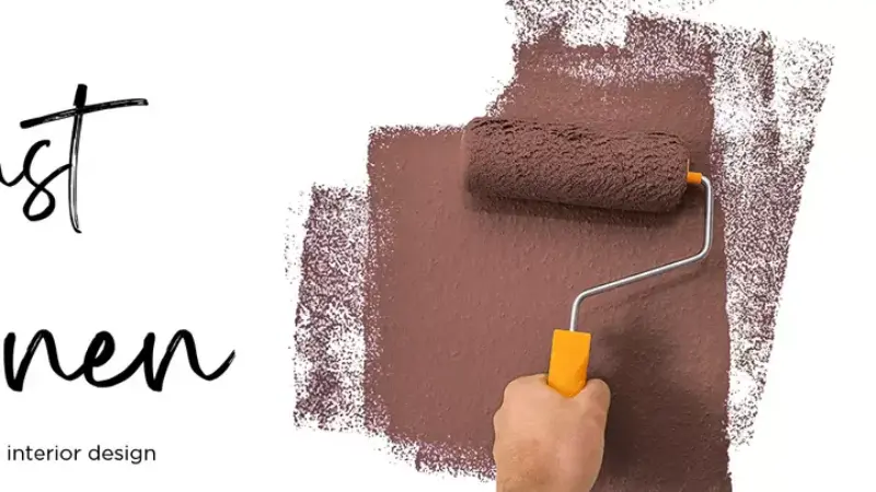 Farbrolle in orange und braune Farbe