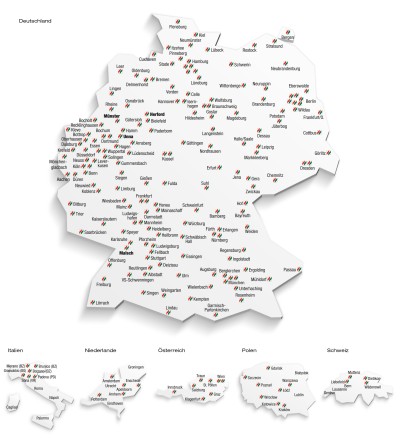 Deutschland Karte mit Brillux Werken