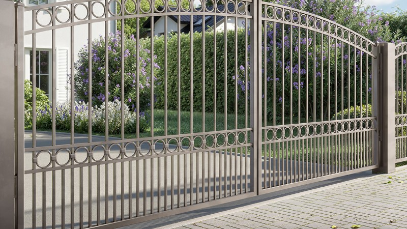 Graues Tor mit Metallic-Effect 672