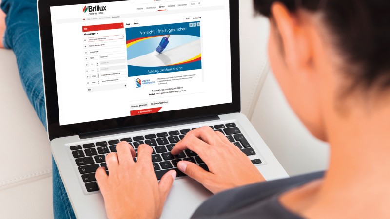 Werbemittelshop auf dem Rechner